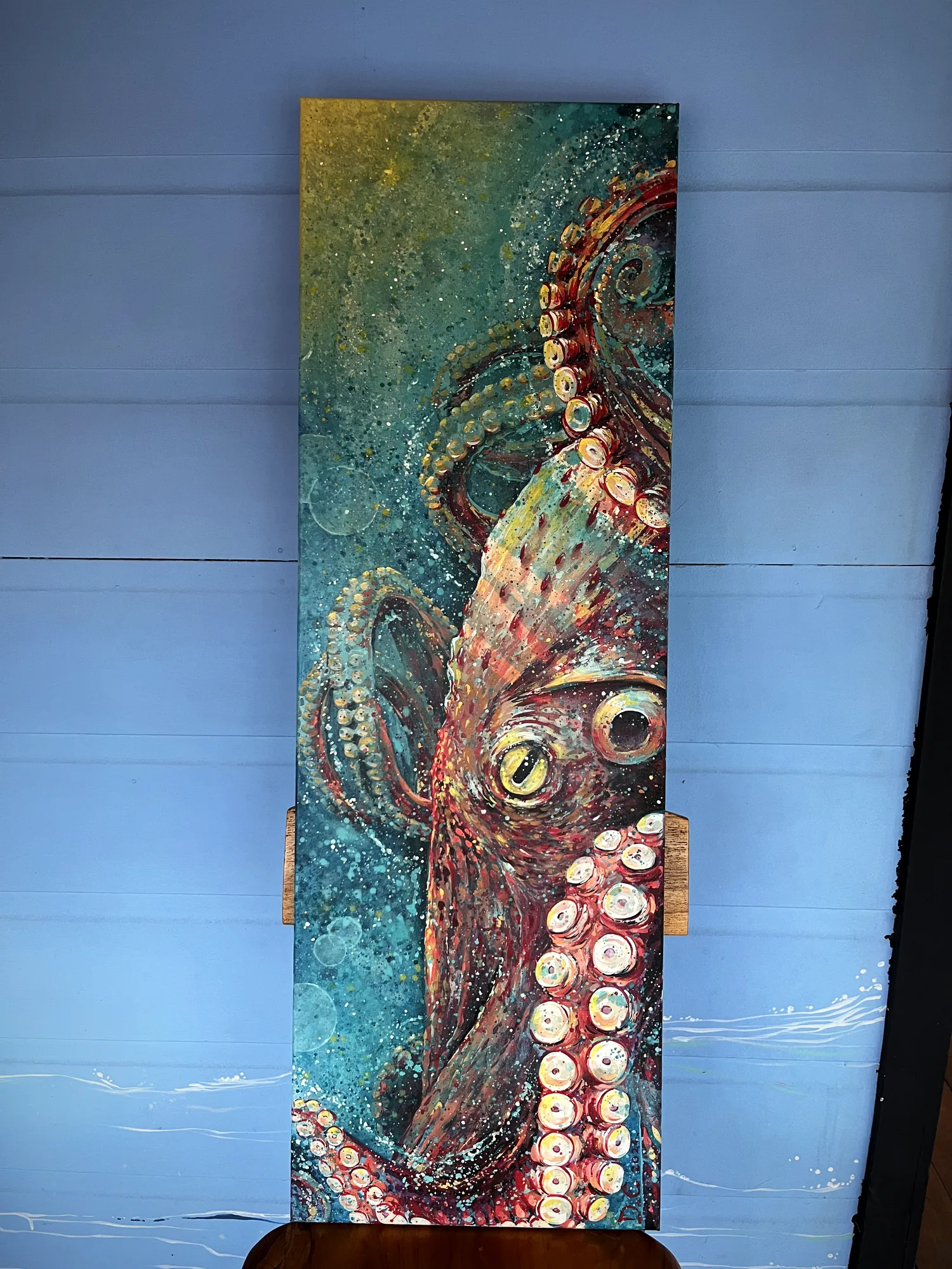 Octopus painting by Damián Calandra